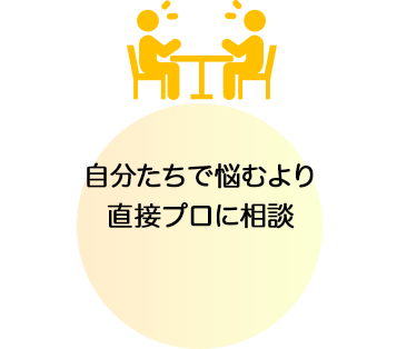 自分たちで悩むより直接プロに相談