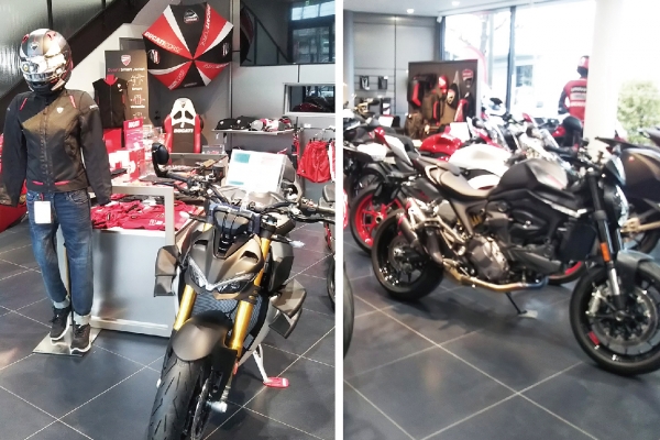 12.3(日)　DUCATIバイク展示と教習二輪車引き起こし体験